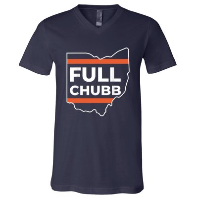 Full Chubb Football Funny Chubbhub Football Teams Cleveland V-Neck T-Shirt