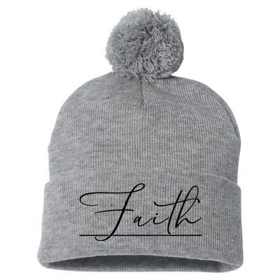 Faith Christian Pom Pom 12in Knit Beanie