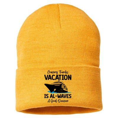 Funny Cruising Family Vacation Cruiser Cruise Ship Gift Sustainable Knit Beanie