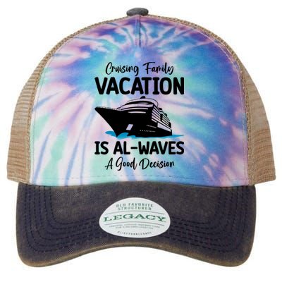 Funny Cruising Family Vacation Cruiser Cruise Ship Gift Legacy Tie Dye Trucker Hat