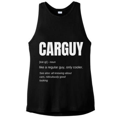 Funny Car Guy Gift Carguy Definition Ladies PosiCharge Tri-Blend Wicking Tank