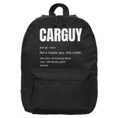 Funny Car Guy Gift Carguy Definition 16 in Basic Backpack