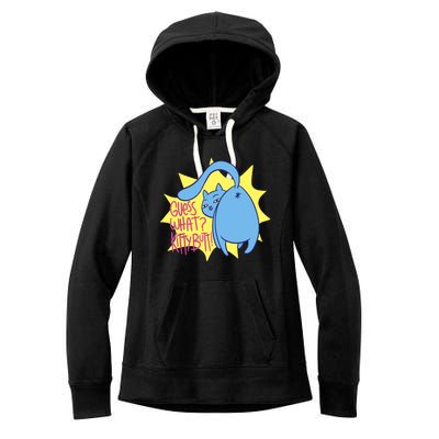 Funny Cat Guess What Kitty Butt! Women's Fleece Hoodie