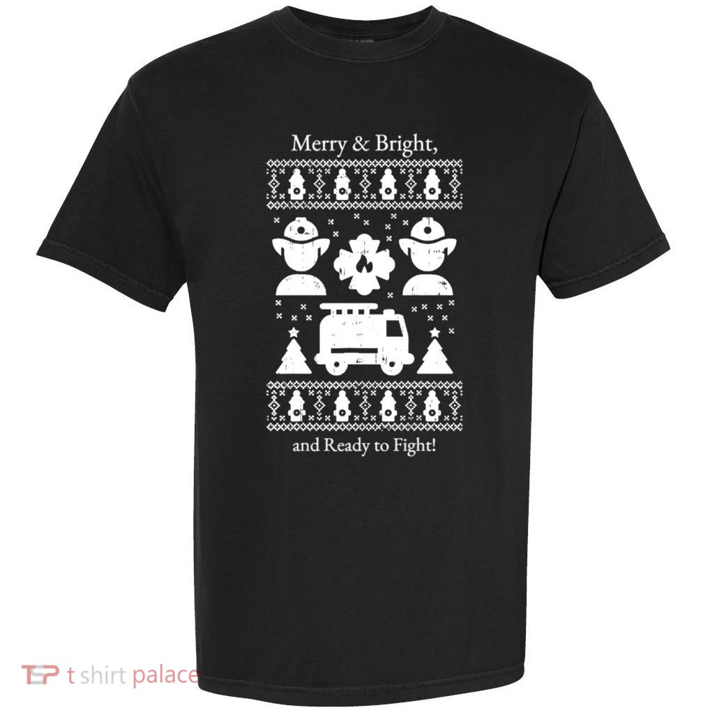Firefighter Christmas Gift Heros Light Up The Holidays Gift Garment-Dyed Heavyweight T-Shirt