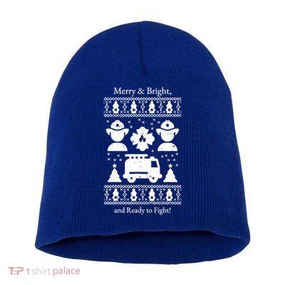 Firefighter Christmas Gift Heros Light Up The Holidays Gift Short Acrylic Beanie