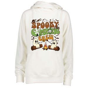 Fall Camping Ghost Camping Cute Ghost Halloween Womens Funnel Neck Pullover Hood