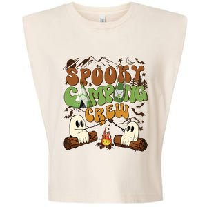 Fall Camping Ghost Camping Cute Ghost Halloween Garment-Dyed Women's Muscle Tee