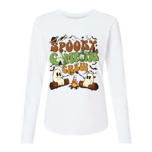 Fall Camping Ghost Camping Cute Ghost Halloween Womens Cotton Relaxed Long Sleeve T-Shirt