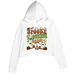 Fall Camping Ghost Camping Cute Ghost Halloween Crop Fleece Hoodie