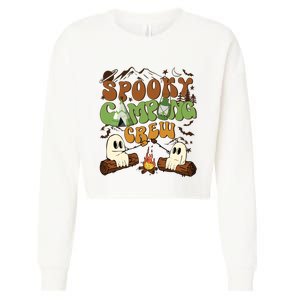 Fall Camping Ghost Camping Cute Ghost Halloween Cropped Pullover Crew