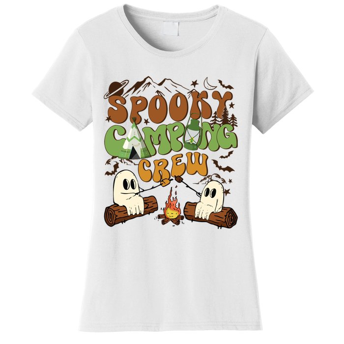 Fall Camping Ghost Camping Cute Ghost Halloween Women's T-Shirt