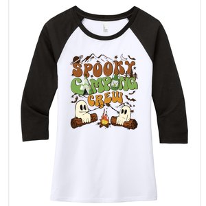 Fall Camping Ghost Camping Cute Ghost Halloween Women's Tri-Blend 3/4-Sleeve Raglan Shirt