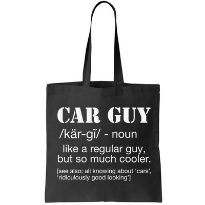 Funny Car Guy Cars Lover Racing Mechanics Car Guy Definition Bag