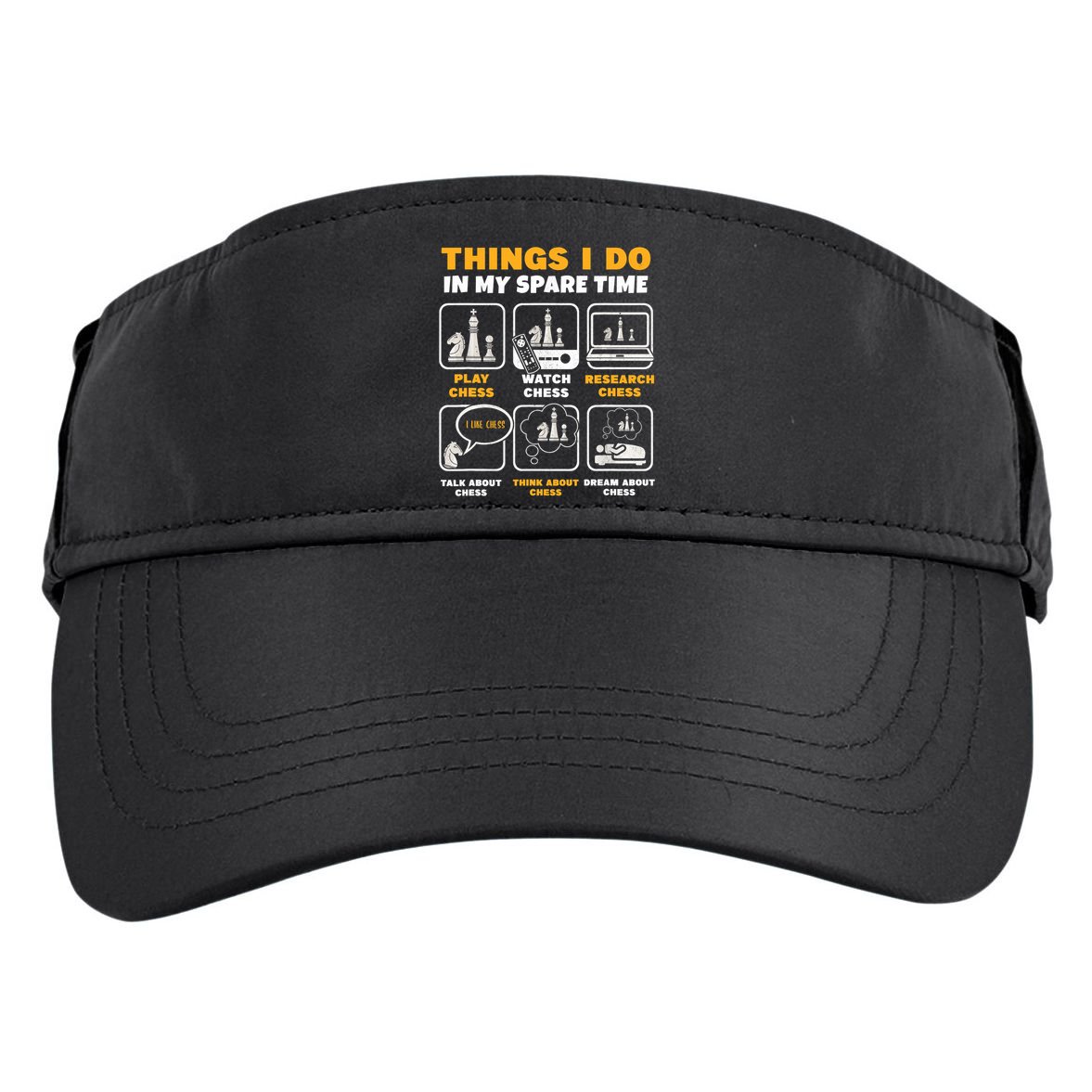 Funny Chess Gift For Players Things I Do In My Spare Time Adult Drive Performance Visor