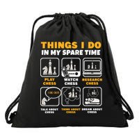 Funny Chess Gift For Players Things I Do In My Spare Time Drawstring Bag