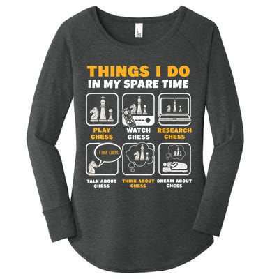 Funny Chess Gift For Players Things I Do In My Spare Time Women's Perfect Tri Tunic Long Sleeve Shirt