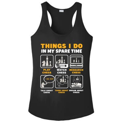 Funny Chess Gift For Players Things I Do In My Spare Time Ladies PosiCharge Competitor Racerback Tank