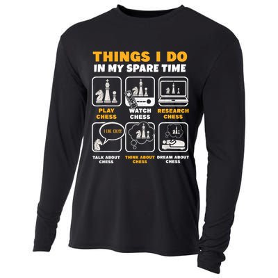 Funny Chess Gift For Players Things I Do In My Spare Time Cooling Performance Long Sleeve Crew