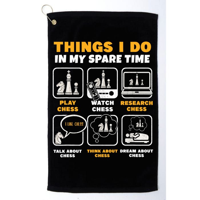 Funny Chess Gift For Players Things I Do In My Spare Time Golf Towel