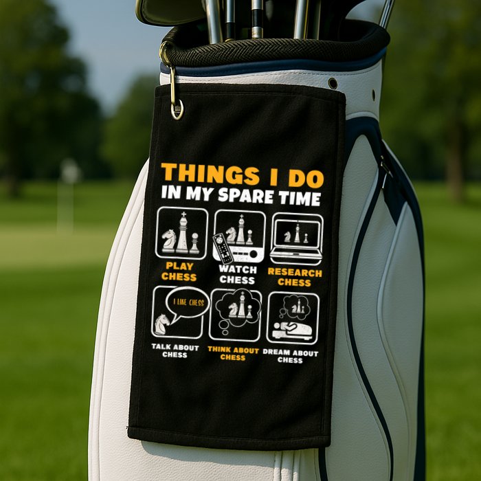 Funny Chess Gift For Players Things I Do In My Spare Time Golf Towel