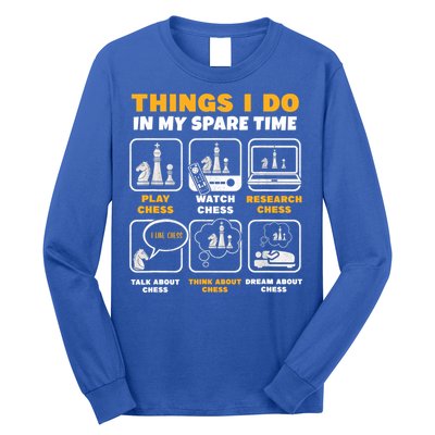 Funny Chess Gift For Players Things I Do In My Spare Time Long Sleeve Shirt