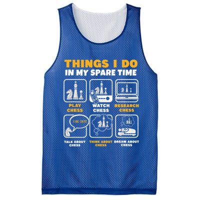 Funny Chess Gift For Players Things I Do In My Spare Time Mesh Reversible Basketball Jersey Tank