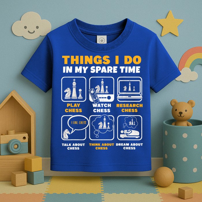 Funny Chess Gift For Players Things I Do In My Spare Time Toddler T-Shirt