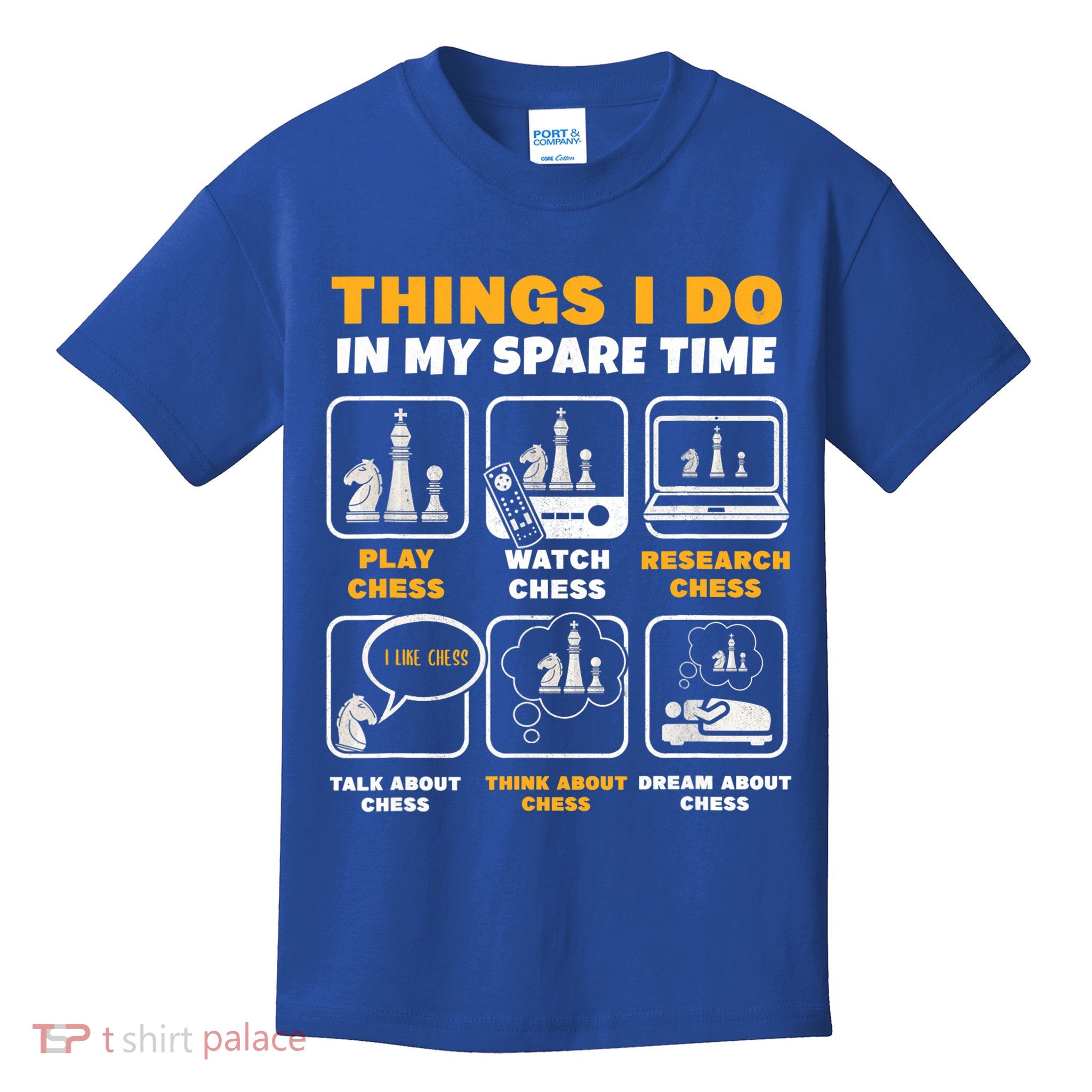 Funny Chess Gift For Players Things I Do In My Spare Time Kids T-Shirt