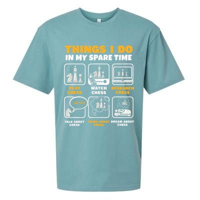 Funny Chess Gift For Players Things I Do In My Spare Time Sueded Cloud Jersey T-Shirt
