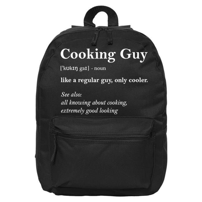 Funny Cooking Guy Definition Gift For Cook Lovers 16 in Basic Backpack