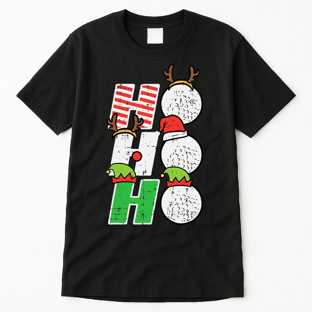 Funny Christmas Golfing Sports Golfer Gift Tall T-Shirt