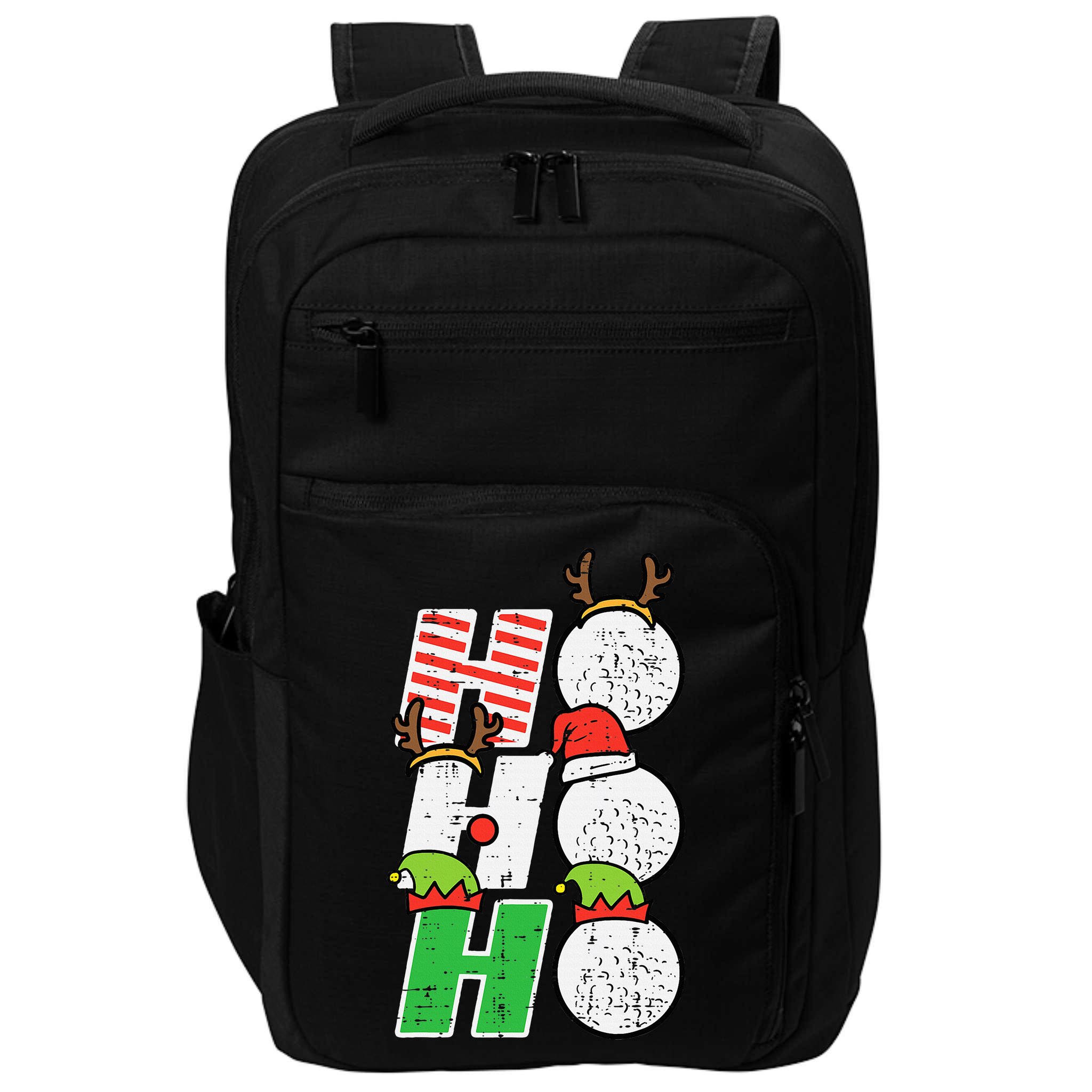 Funny Christmas Golfing Sports Golfer Gift Impact Tech Backpack
