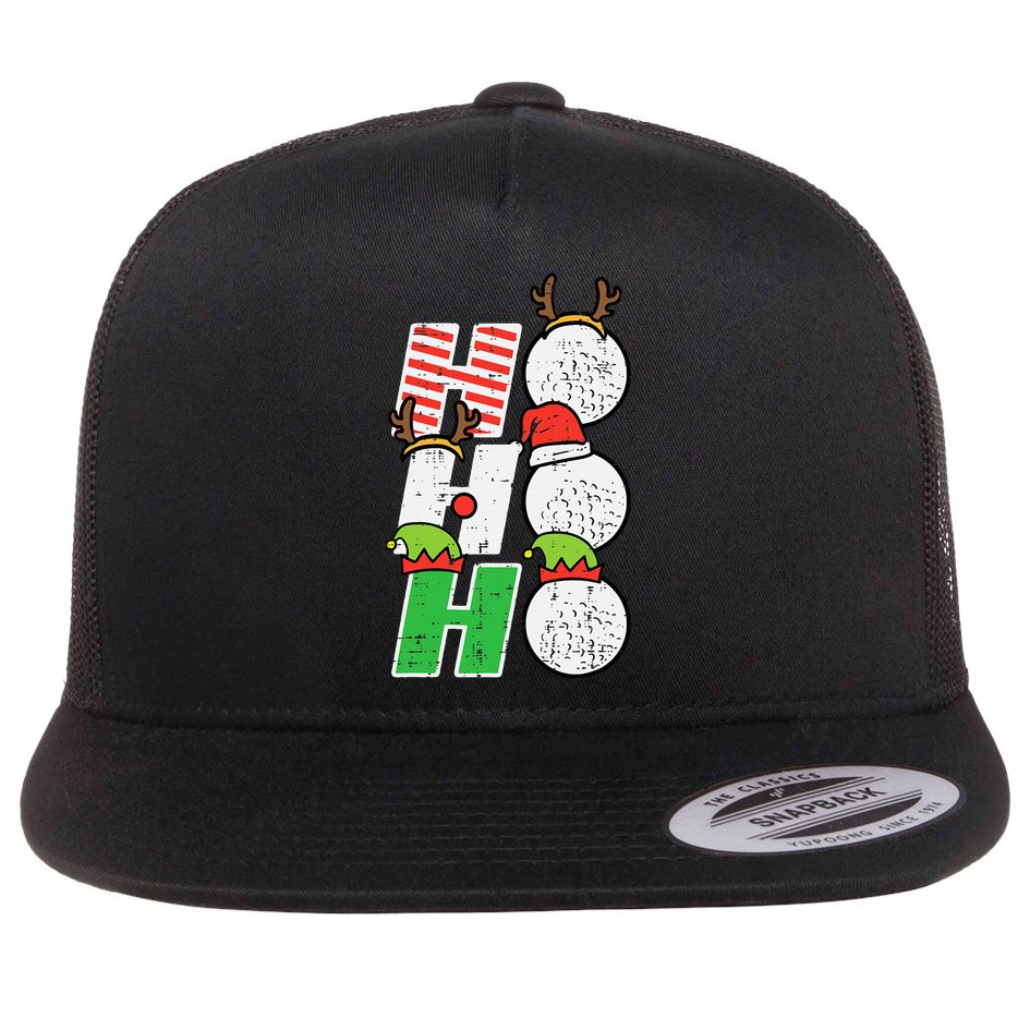 Funny Christmas Golfing Sports Golfer Gift Flat Bill Trucker Hat