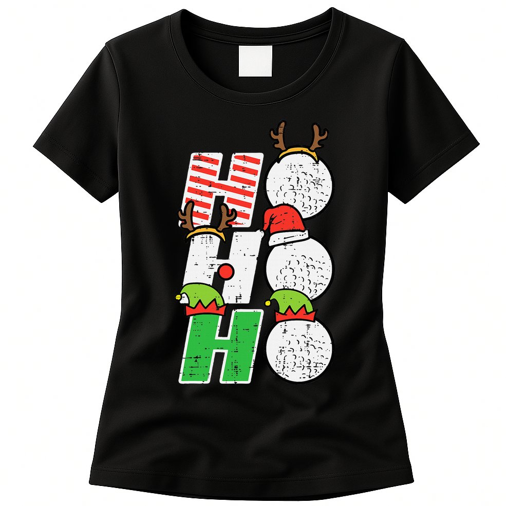 Funny Christmas Golfing Sports Golfer Gift Womens T-Shirt