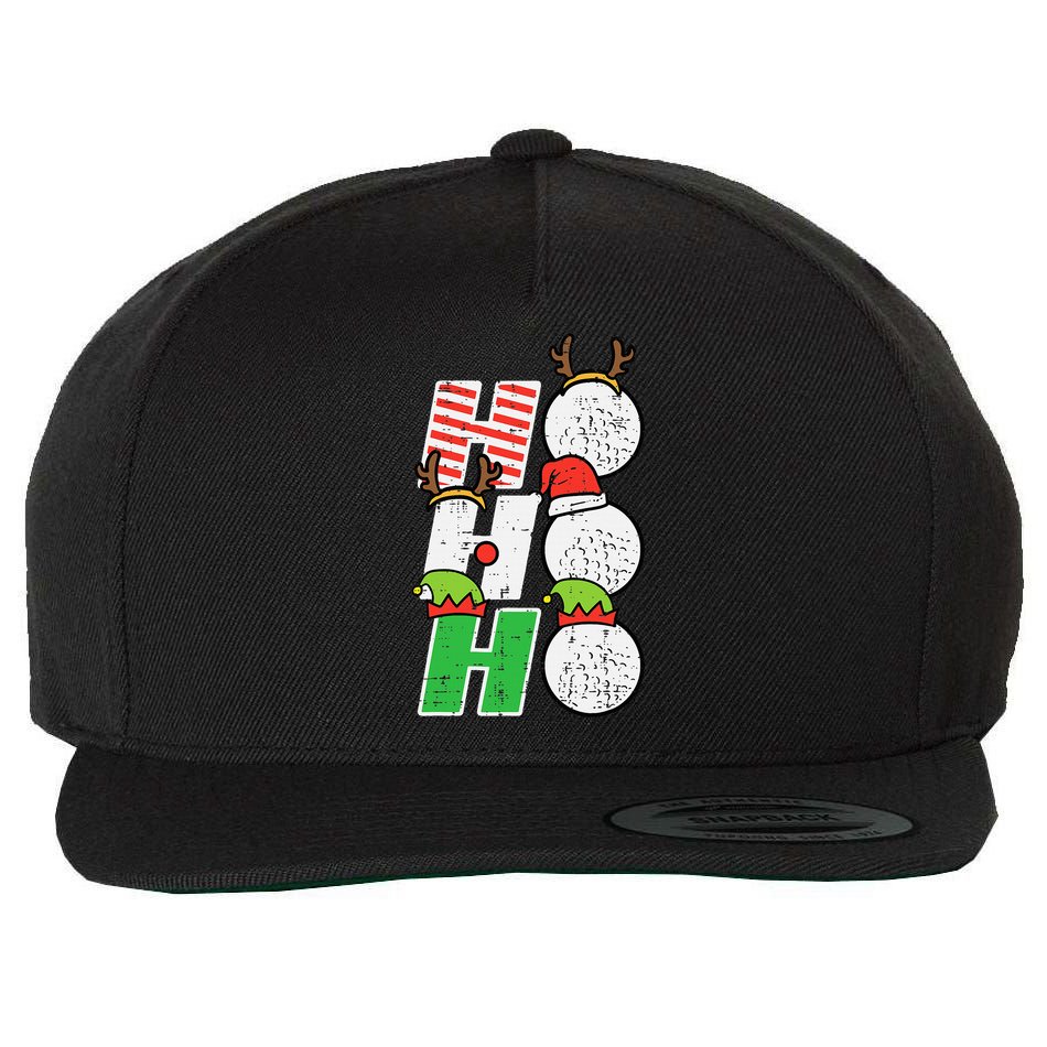 Funny Christmas Golfing Sports Golfer Gift Wool Snapback Cap