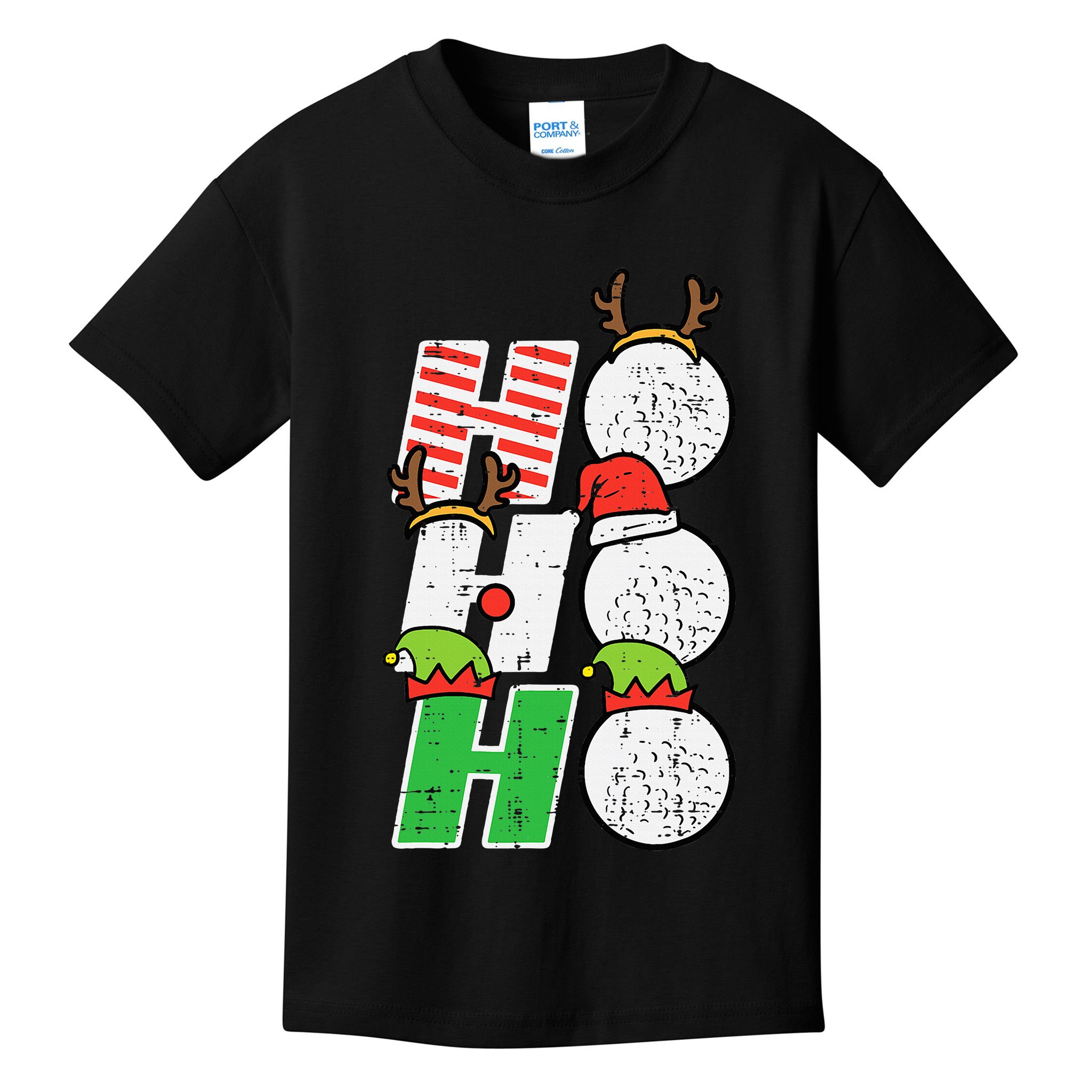 Funny Christmas Golfing Sports Golfer Gift Kids T-Shirt