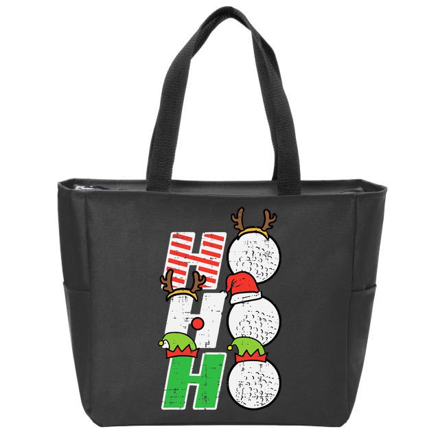 Funny Christmas Golfing Sports Golfer Gift Zip Tote Bag