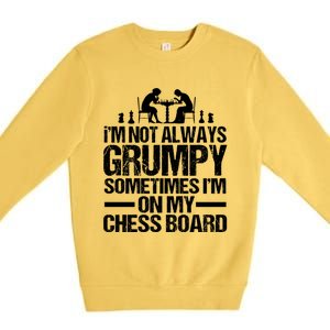 Funny Chess Grandpa Funny Retired Papa Gift Premium Crewneck Sweatshirt