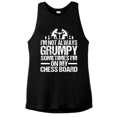 Funny Chess Grandpa Funny Retired Papa Gift Ladies PosiCharge Tri-Blend Wicking Tank