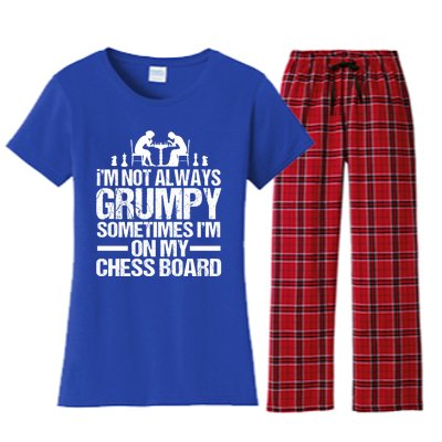 Funny Chess Grandpa Funny Retired Papa Gift Women's Flannel Pajama Set