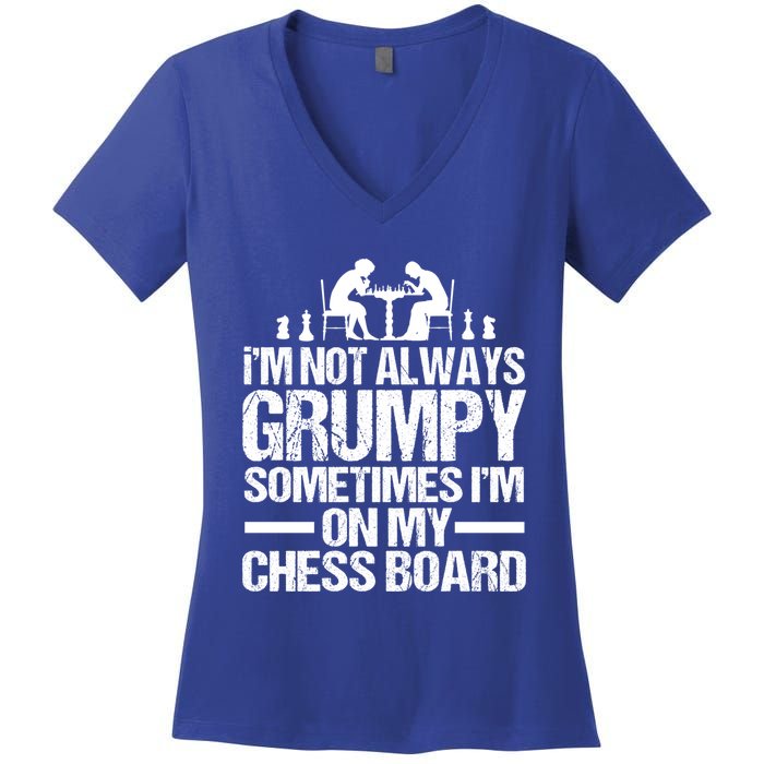 Funny Chess Grandpa Funny Retired Papa Gift Women's V-Neck T-Shirt