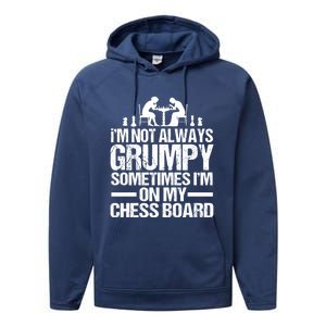 Funny Chess Grandpa Funny Retired Papa Gift Performance Fleece Hoodie