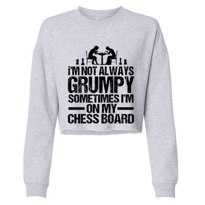 Funny Chess Grandpa Funny Retired Papa Gift Cropped Pullover Crew