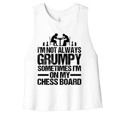 Funny Chess Grandpa Funny Retired Papa Gift Women's Racerback Cropped Tank