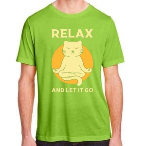 Funny Cat Graphic Yoga Zen Meditation Adult ChromaSoft Performance T-Shirt