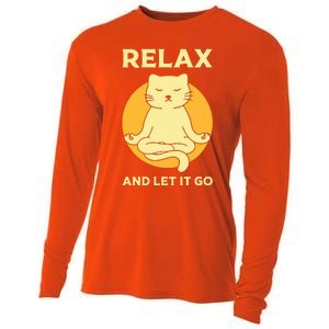 Funny Cat Graphic Yoga Zen Meditation Cooling Performance Long Sleeve Crew