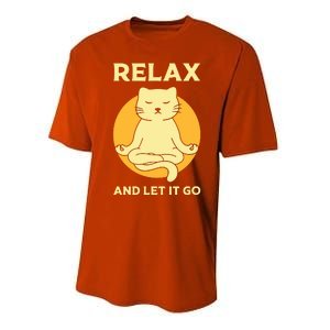 Funny Cat Graphic Yoga Zen Meditation Performance Sprint T-Shirt