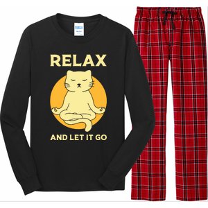 Funny Cat Graphic Yoga Zen Meditation Long Sleeve Pajama Set