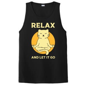 Funny Cat Graphic Yoga Zen Meditation PosiCharge Competitor Tank