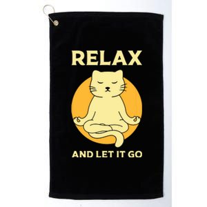 Funny Cat Graphic Yoga Zen Meditation Platinum Collection Golf Towel